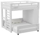 Elements International Cali Kids Twin Over Full Basic Loft Bed with Desk in White image