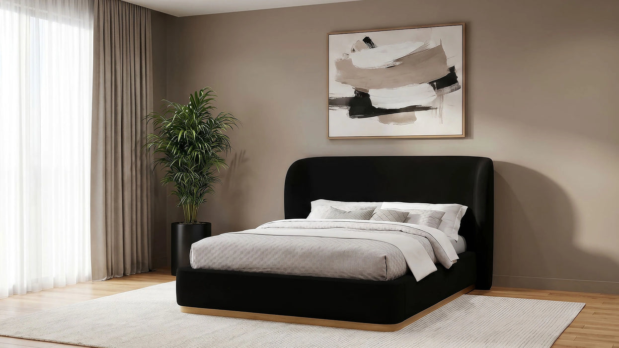 Blaire Upholstered Wingback Platform Bed