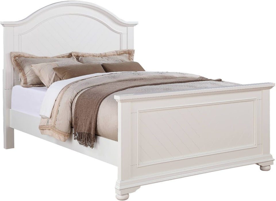 Elements International Brook White Twin Panel Bed in Lacquer White image