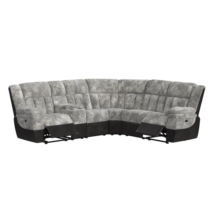 Santorini 6PC Motion Sectional Set in Dillon/Shire Grey