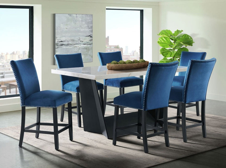 Elements International Beckley Counter Height Table in WhiteC