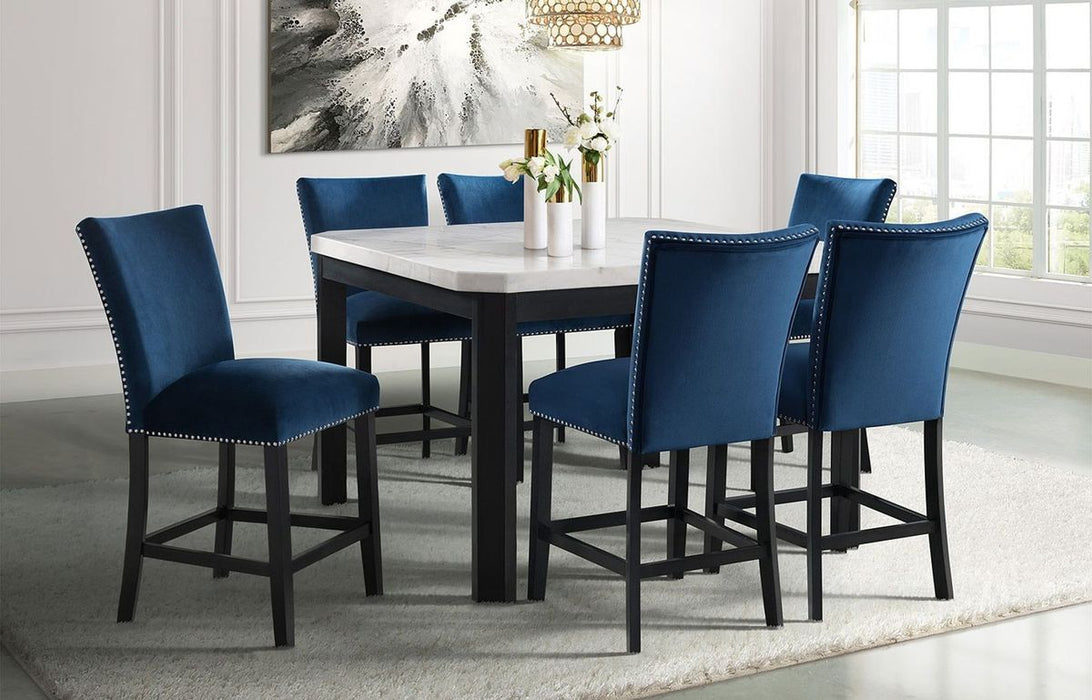 Elements International Francesca Counter Height Side Chair (Set of 2) in Blue