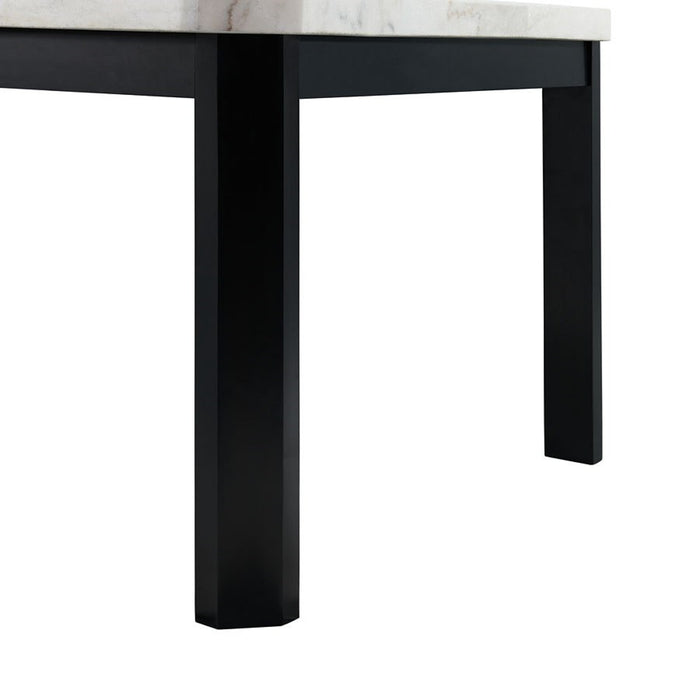 Elements International Francesca Counter Height Dining Table in White and Black