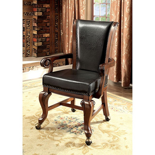 MELINA Brown Cherry/Black Arm Chair