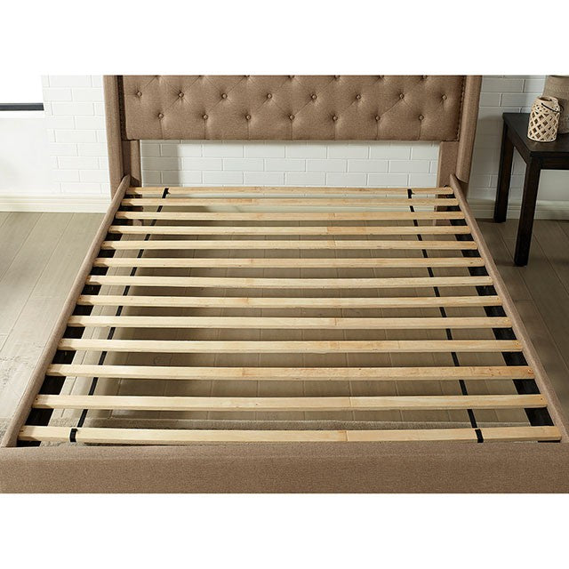 Carly Cal.King, E.King, Full, & Queen Bed Grey & Brown - Maxx Save 