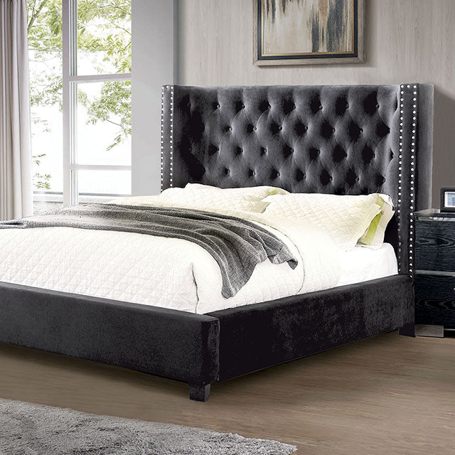 Cayla Cal.King, E.King, & Queen Bed Silver & Grey - Maxx Save 
