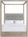 Elements International Arcadia King Upholstered Canopy Bed in Grey image