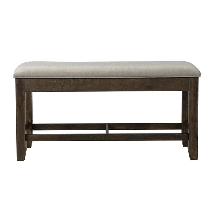 Elements International Colorado Counter Height Bench in Charcoal