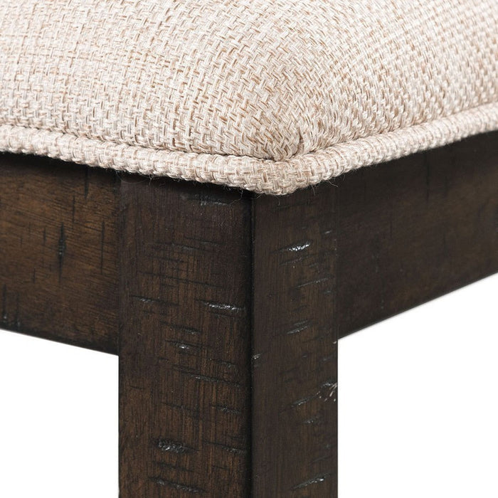 Elements International Stone Counter Height Chair (Set of 2) in Cream/Dark Ash