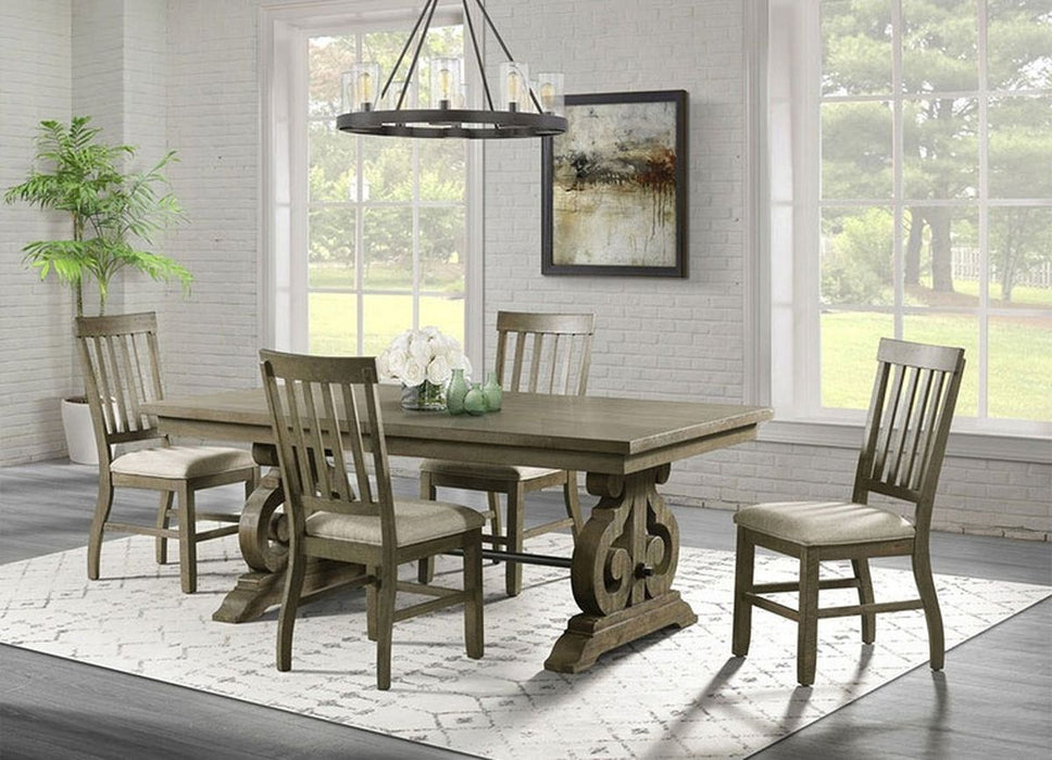 Elements International Stone Ladder Back Side Chair (Set of 2) in Grey