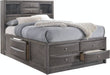 Elements International Emily Grey Full Storage Bed in Gray EG170FB image