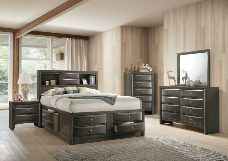 Elements International Emily Grey 8 Drawer Dresser in Gray