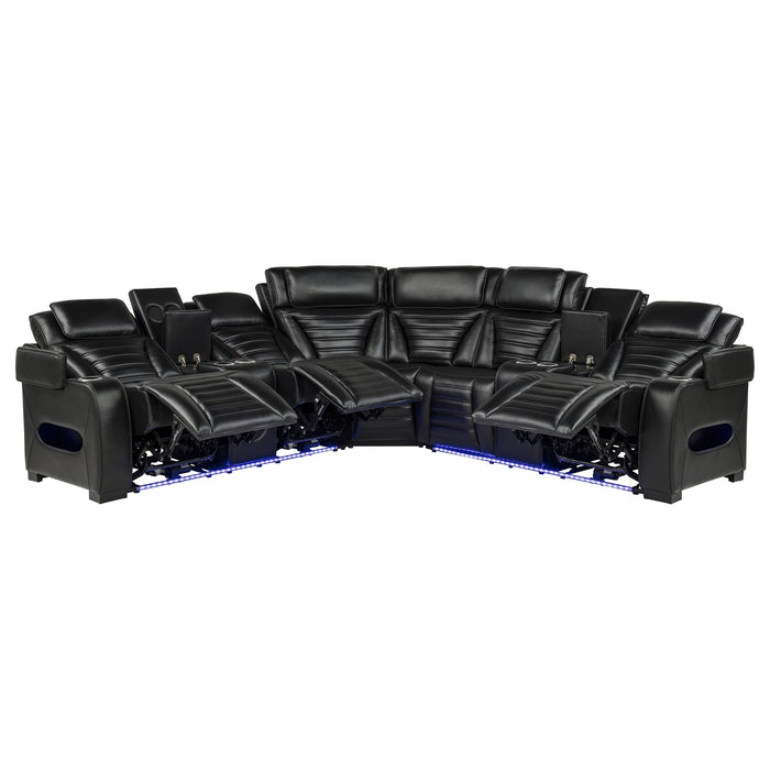 Zuma Dual Power Reclining Sectional Sofa