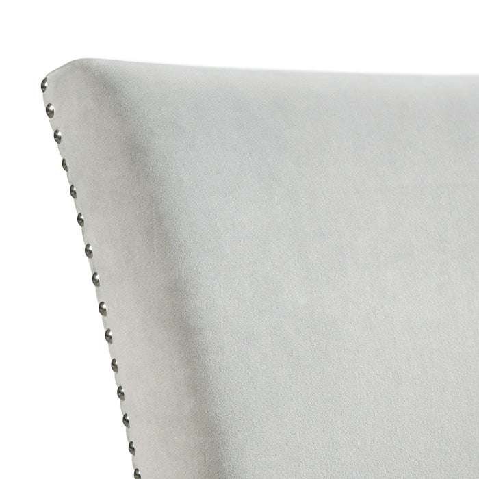 Valentino White 5PC Dining Set-Table & Four Grey Chairs