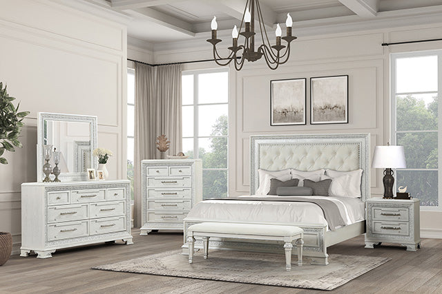 Stella Mia E.King & Queen Bed White & White - Maxx Save 