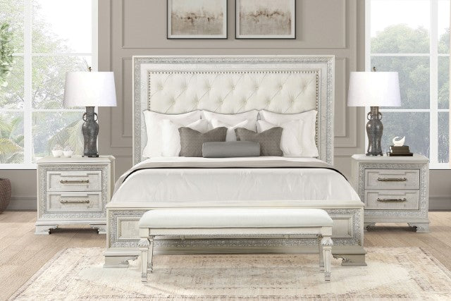 Stella Mia E.King & Queen Bed White & White - Maxx Save 