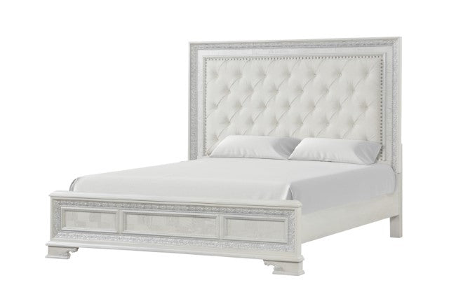 Stella Mia E.King & Queen Bed White & White - Maxx Save 