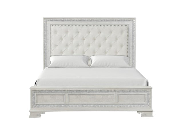 Stella Mia E.King & Queen Bed White & White - Maxx Save 