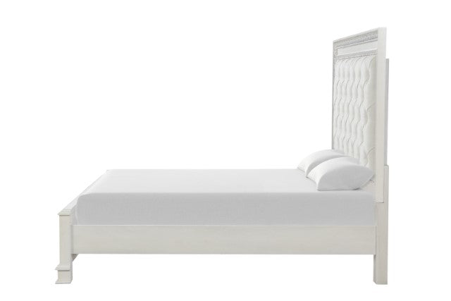 Stella Mia E.King & Queen Bed White & White - Maxx Save 