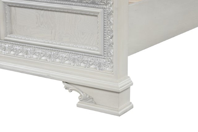 Stella Mia E.King & Queen Bed White & White - Maxx Save 