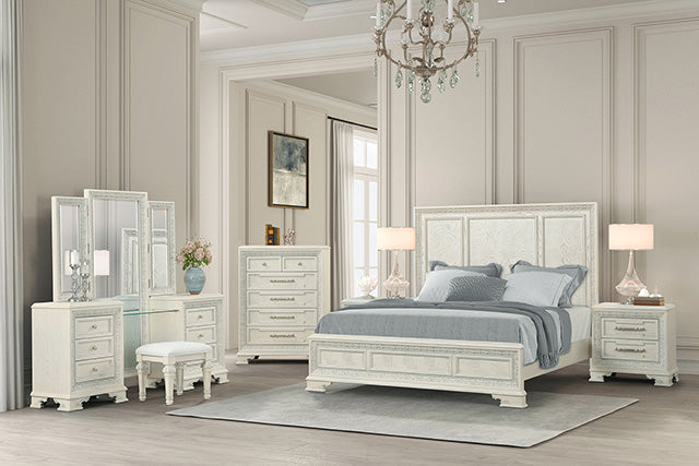 Stella Mia E.King & Queen Bed White & White - Maxx Save 