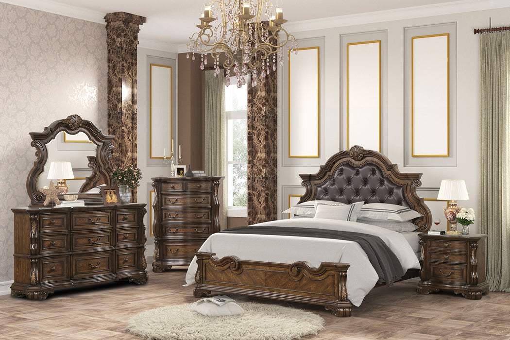 Leovanni 4 Pc Queen Bedroom Set Brown - Maxx Save 