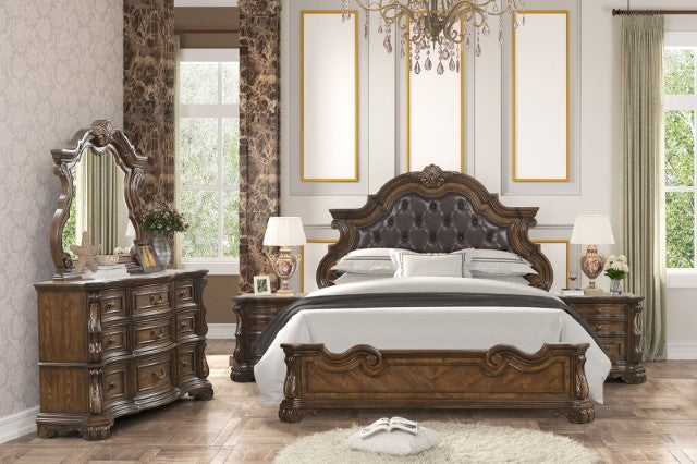 Leovanni 4 Pc Queen Bedroom Set Brown - Maxx Save 