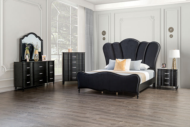 Melodi Parc E.King & Queen Bed Black & Silver - Maxx Save 