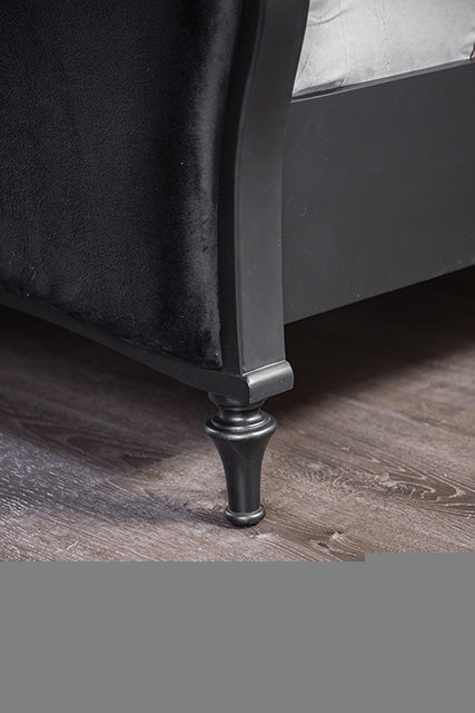 Melodi Parc E.King & Queen Bed Black & Silver - Maxx Save 