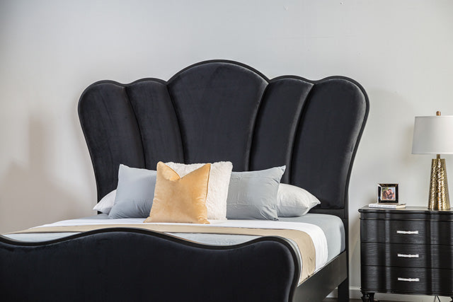 Melodi Parc E.King & Queen Bed Black & Silver - Maxx Save 