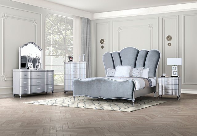 Melodi Parc E.King & Queen Bed Black & Silver - Maxx Save 