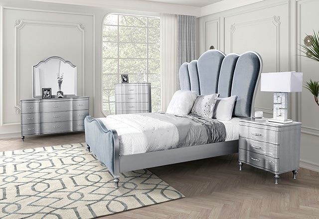 Melodi Parc E.King & Queen Bed Black & Silver - Maxx Save 