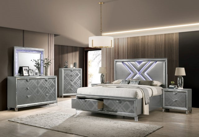 Emmeline 4 & 5 Piece Queen Bedroom Set Gray & White - Maxx Save 