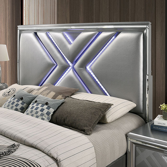 Emmeline 4 & 5 Piece Queen Bedroom Set Gray & White - Maxx Save 