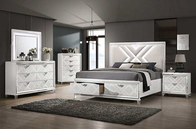 Emmeline 4 & 5 Piece Queen Bedroom Set Gray & White - Maxx Save 
