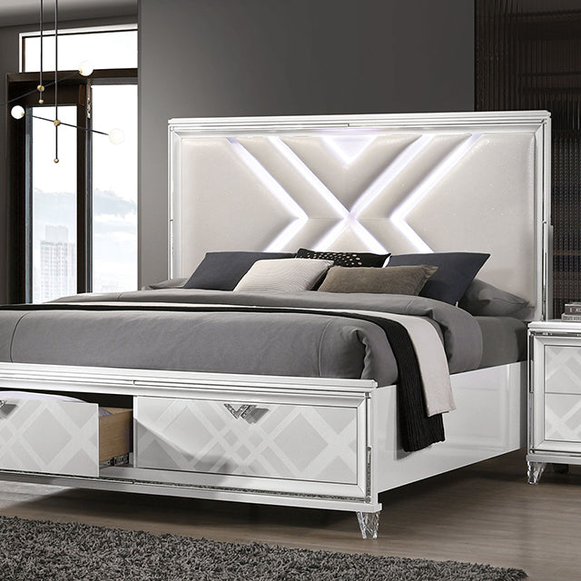 Emmeline 4 & 5 Piece Queen Bedroom Set Gray & White - Maxx Save 