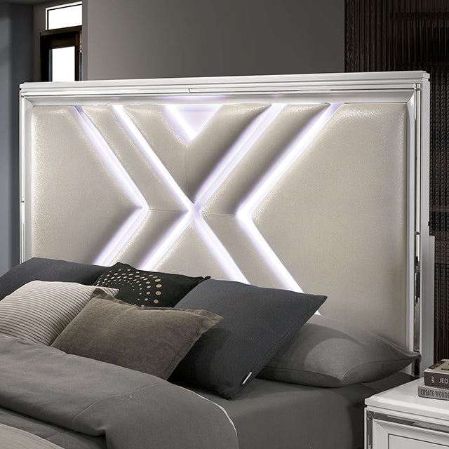 Emmeline 4 & 5 Piece Queen Bedroom Set Gray & White - Maxx Save 