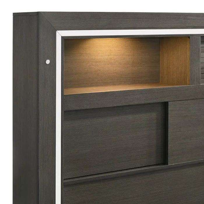 Elements International Sasha King Music Bed in Charcoal