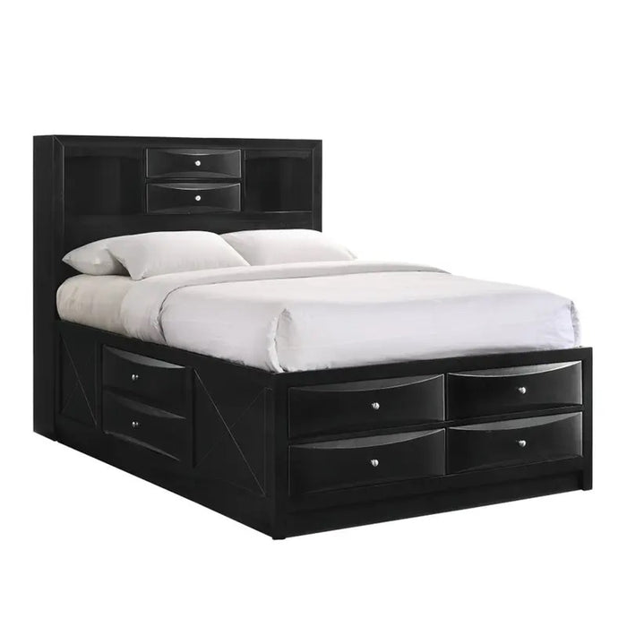 Elements International Emily Queen Storage Bed in Black image