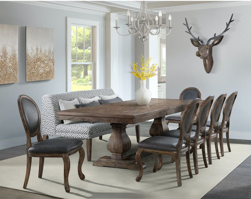 Elements International Gramercy Rectangular Dining Table in Brown DGC500DTC