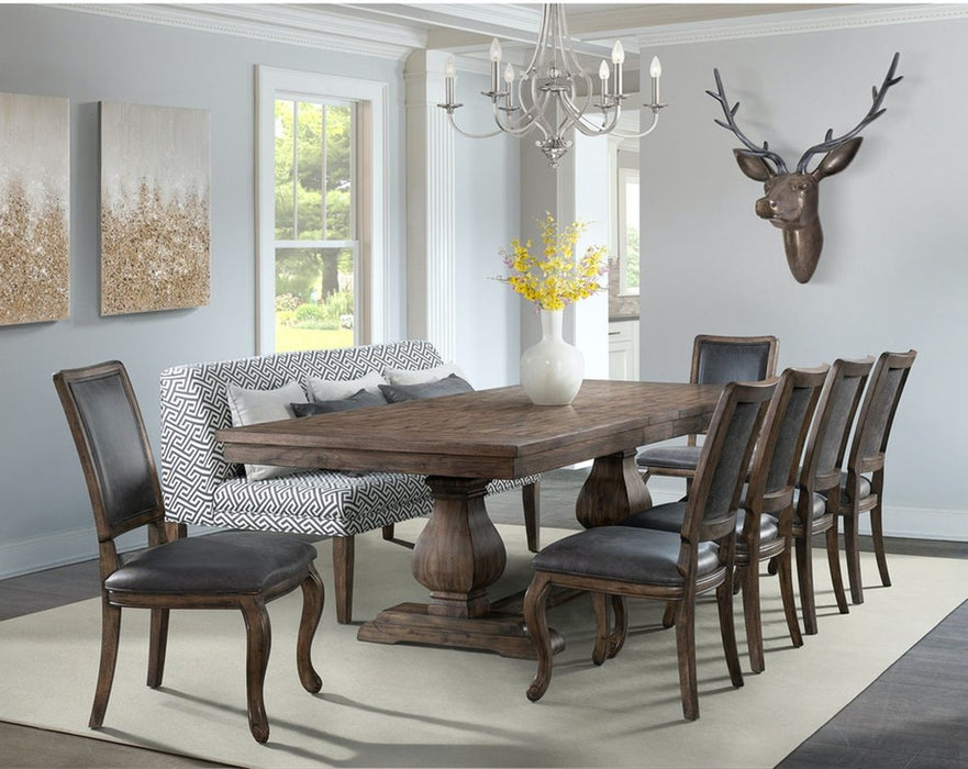 Elements International Gramercy Rectangular Dining Table in Brown DGC500DTC