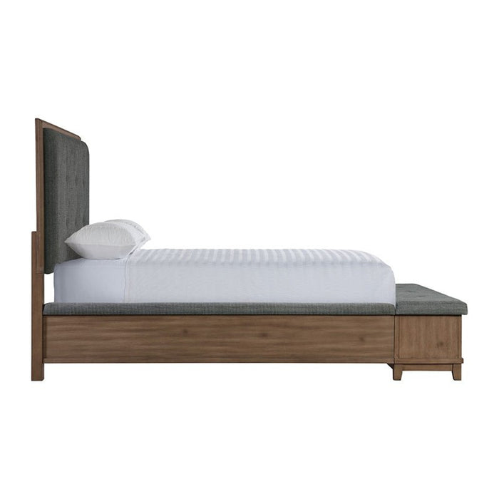 Elements International Jolene Queen Storage Bed in Grey