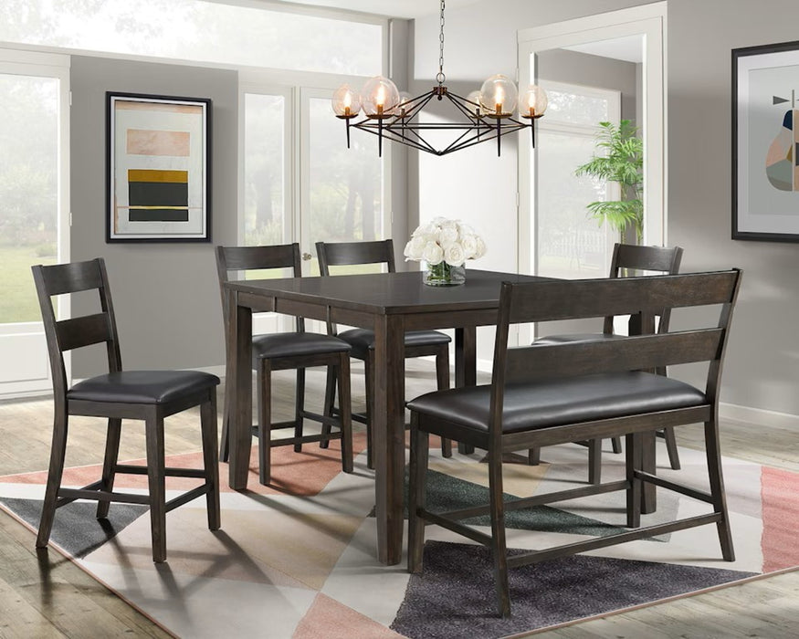 Elements International Mango Counter Height Dining Table in Dark Brown