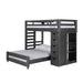 Elements International Vista Twin over Full Basic Loft Bed with Bookcase in Grey image