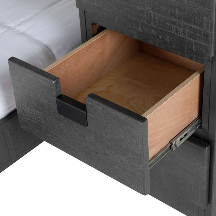 Elements International Vista Twin over Full Basic Loft Bed with Bookcase in Grey