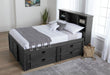 Elements International Vista Captain Bed Full Storage Bed in Grey image