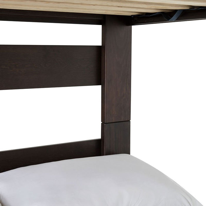 Elements International Vista Twin over Full Bunk Bed with Staircase in Brown