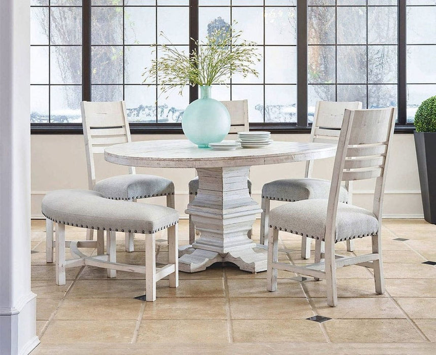 Elements International Condesa Round Dining Table in White