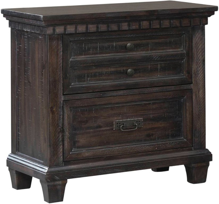 Elements International Morrison Night Stand in Smokey Gray Oak Lacquer image