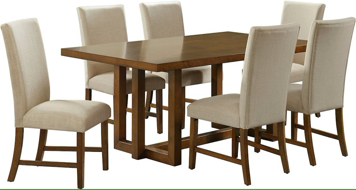 Elements International Morris Dining Table with Wood Top in Espresso